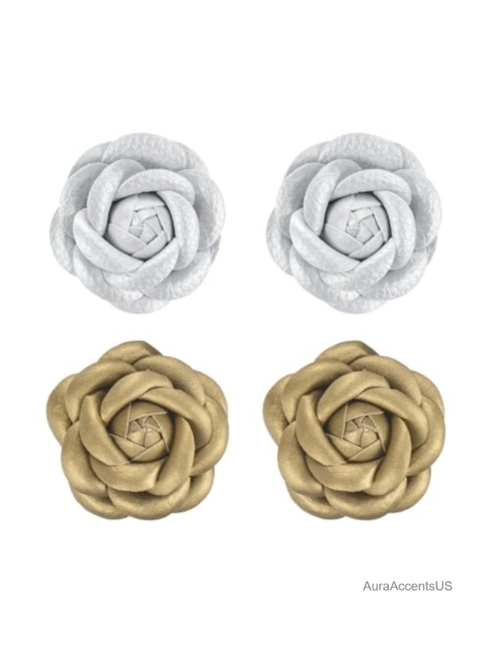 Faux Leather Rose Shoe Clips Removable Decorative Charm for Women Dress